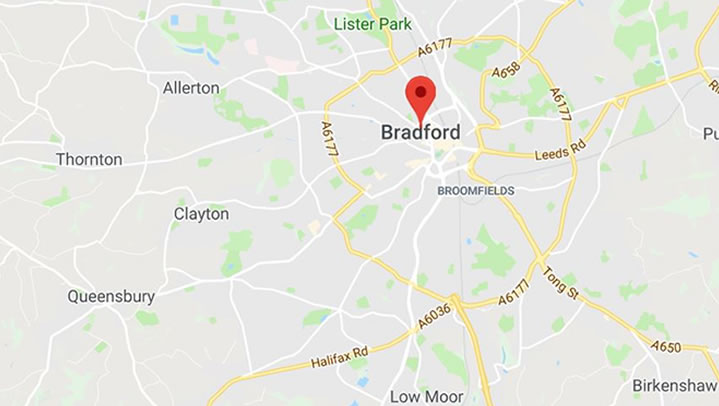 Carpet Cleaning in Bradford Map